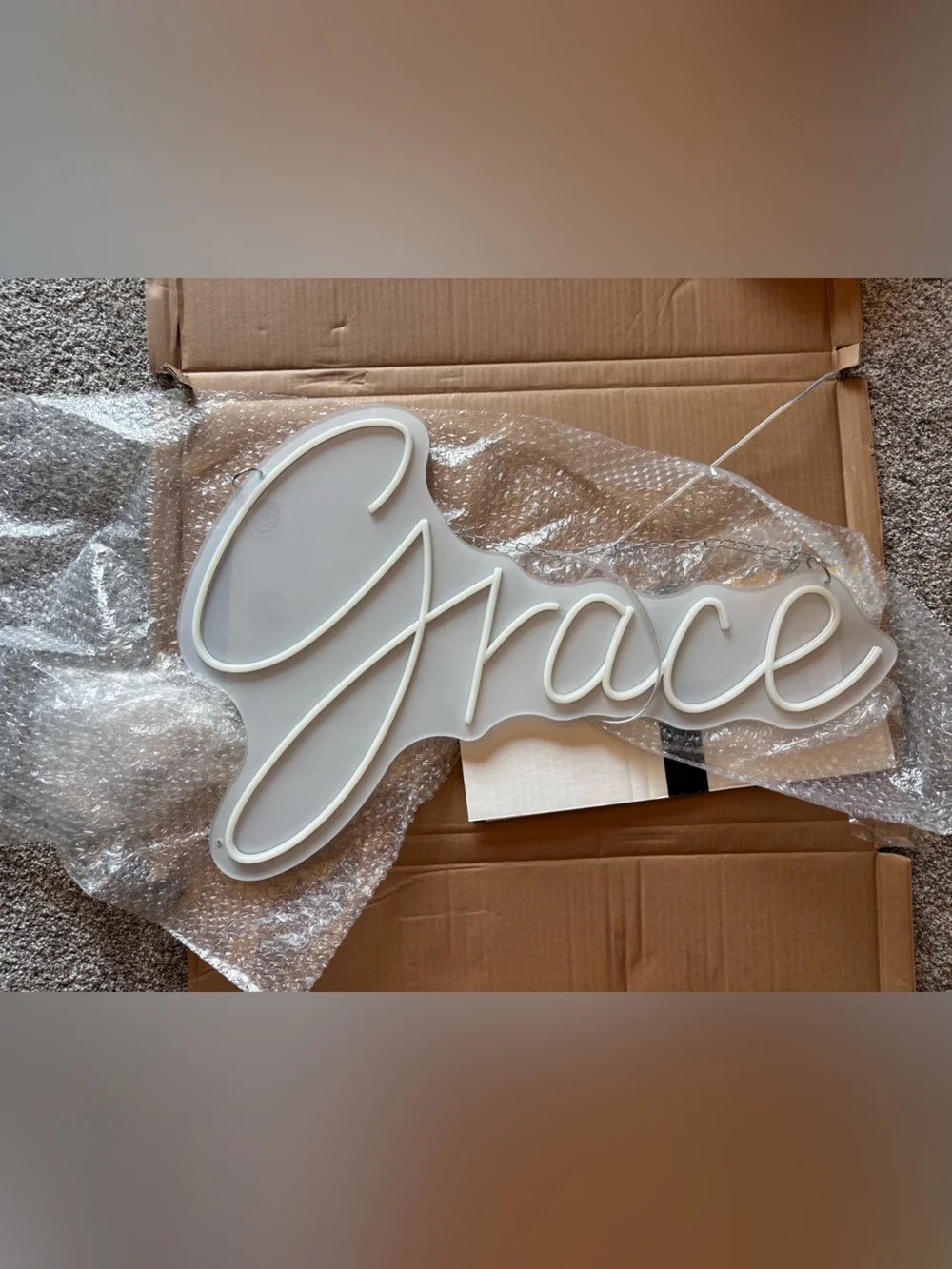 Grace Neon Wall Sign - White LED Script